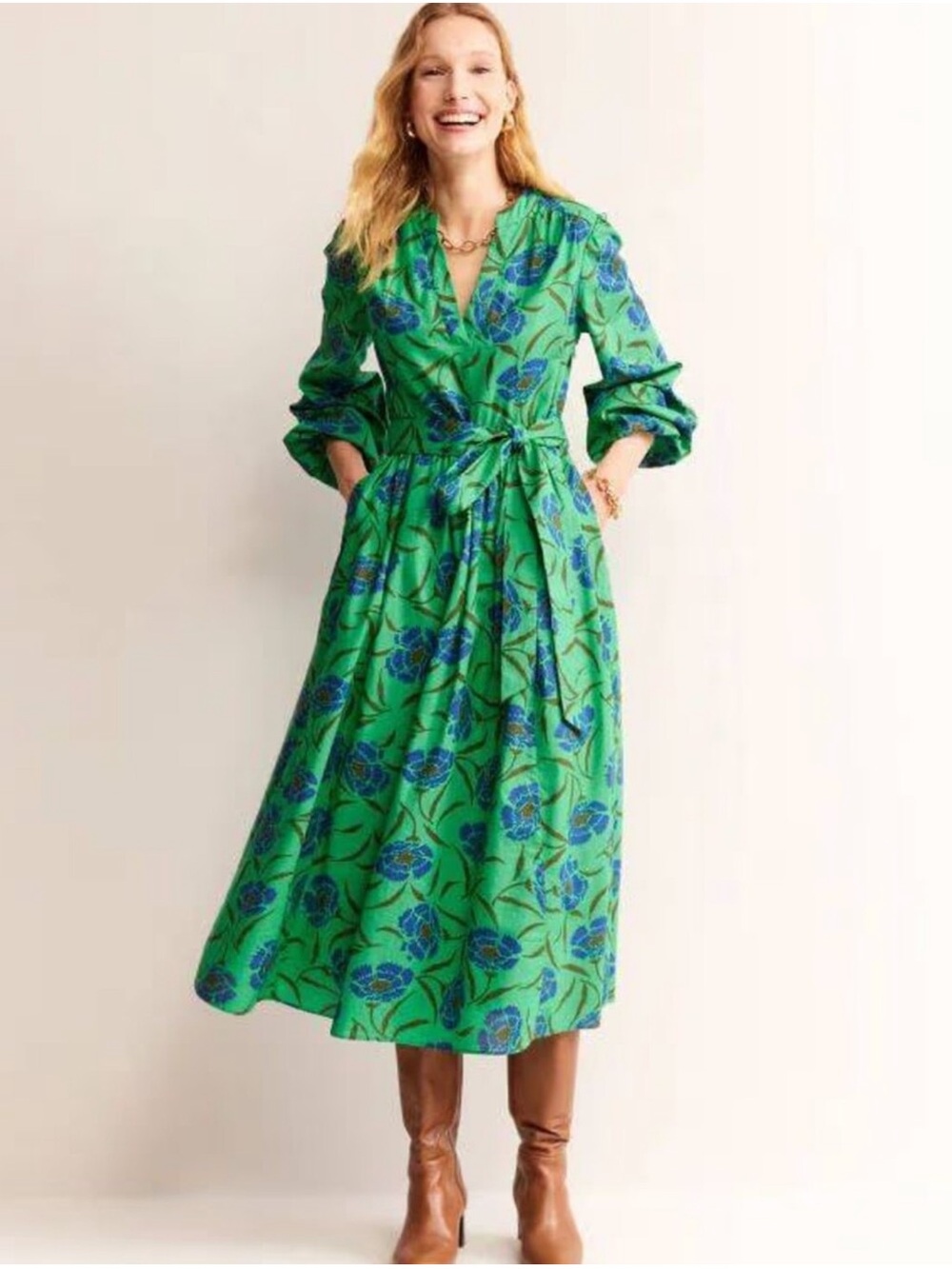 BODEN Jen Cotton Midi Dress Lightweight Size 8R